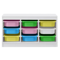 Organizér s úložnými boxami, biela/mix farieb, TRIMAL