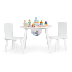Biely detský stôl so stoličkami Ecotoys
