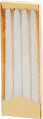 MagicHome Weihnachtskerze, 25 cm, Packung. 4 Stück, weiß, spiralförmig, gedreht