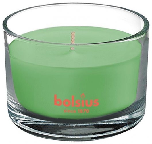 Lumanare Bolsius Borcan True Scents 63/90 mm, parfumata, ceai verde, in sticla