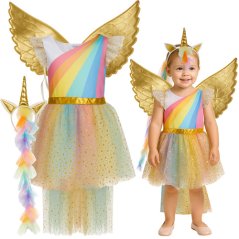 Unicorn costum 3pcs 110-116cm Kruzzel 26676 (acțiune)