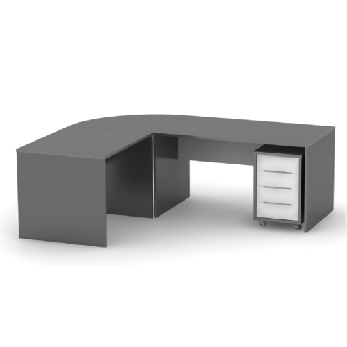Radni stol, grafit/bijela, RIOMA NEW TIP 17