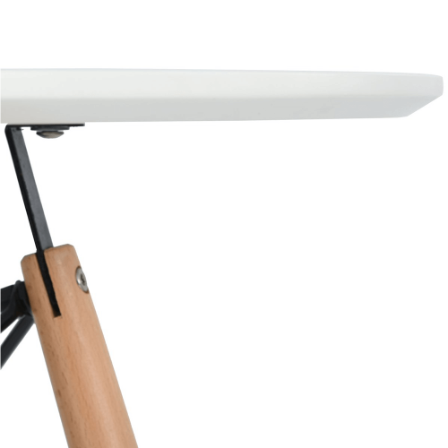 Blagovaonski stol, bijela mat/bukva, promjer 120 cm, DEMIN