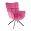 Dizajn okretna stolica, ružičasta Velvet tkanina/crna, KOMODO