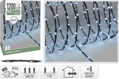 Světlo vánoční 1200 LED studené bílé, s funkcemi, vnější/vnitřní
