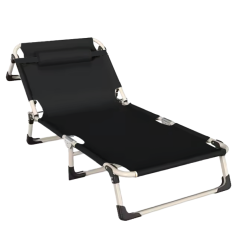 Gartenliege, schwarz/beige, BOVRY