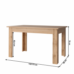 Sklopivi stol, hrast wotan, 132-175x80 cm, MORATIZ