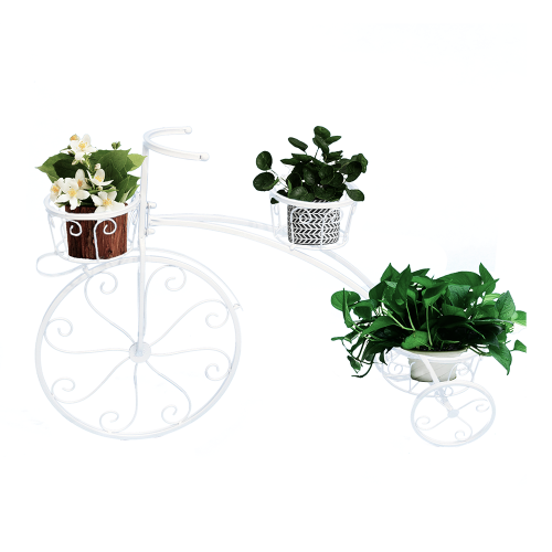 Retro-Blumentopf in Form eines Fahrrads, weiß, PAVAR