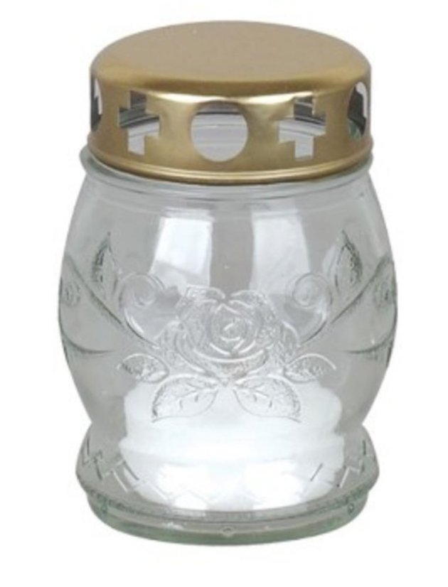 Grabsteinlampe 10 cm Brenndauer 6-8 h Klarglas KLC