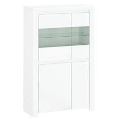 Vitrina 2D2W, bijeli sjaj, LINDY