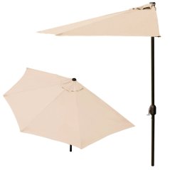 Záhradný slnečník, polostenový slnečník na terasu, 2,7 m, béžový, MultiGarden