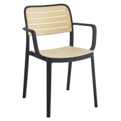 Stapelstuhl, schwarz/beige, KARDOS TYP 2