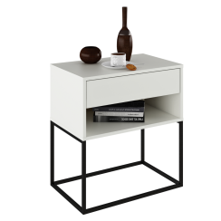 Noćni ormarić, bijela/crna, ARTI TYPE 2