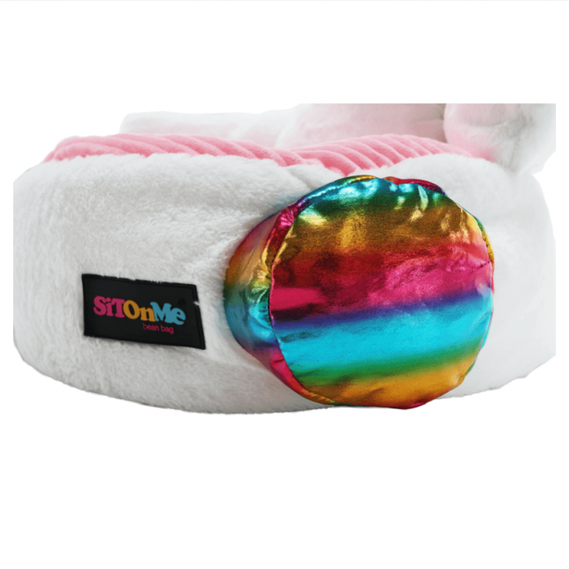 Einhorn-Sitzsack, weiß/rosa/Farbmix, BUFEL