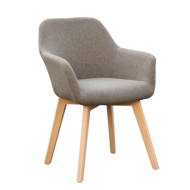 Designer-Sessel, Braun/Buche, CLORIN NEU