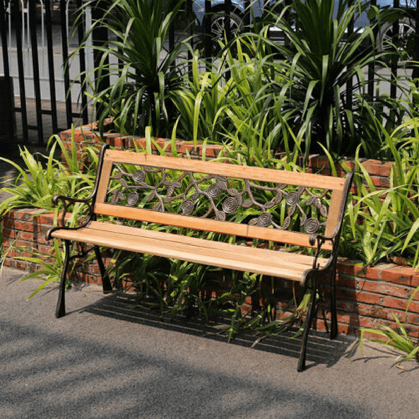 Ławka ogrodowa, czarny/naturalny, FAIZA