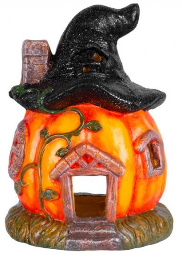 MagicHome Narava dekoracija, Pumpkin, hiša, s klobukom, keramika, 21,50x21,50x30,5 cm