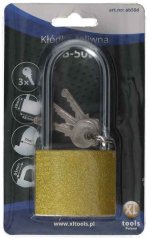 Zámok visiaci liatinový, predĺžený uzáver, AB-50 mm, XL-TOOLS