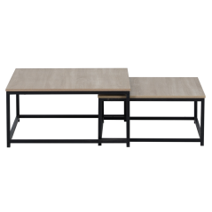 Stoliki kawowe, zestaw 2 szt., dąb sonoma/czarny, KASTLER 2 NOWY TYP 1