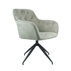 Drehstuhl, Samtstoff Graubraun Taupe/Schwarz, VELEZA NEU