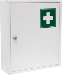 Gyógyszeres szekrény MEDIC, 31x10x36 cm, falra szerelhető, fém