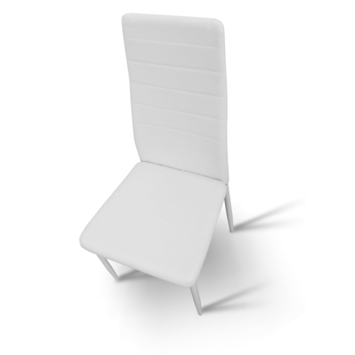 Židle, bílá ekokůže/bílý kov, COLETA NOVA