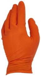 Rukavice nitrilové oranžové, sada 50ks, veľkosť XL, SOLID GRIP, GEKO