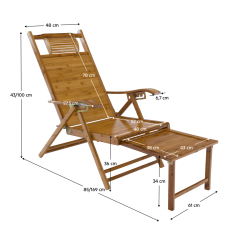 Gartenliegestuhl, natur, Bambus, VARDON