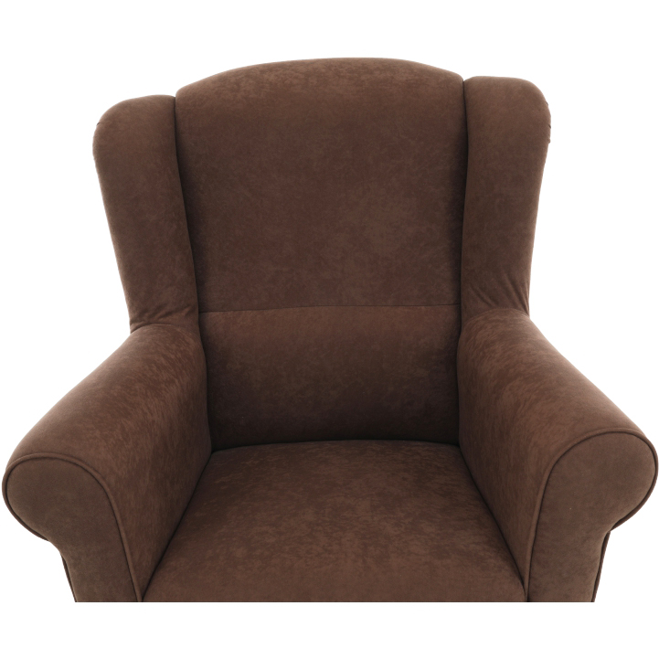 Sessel, mit Hocker, brauner Stoff, ASTRID