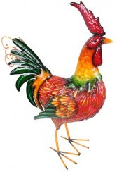 Dekoráció MagicHome Mecco, Rooster, fémlemez, 42x19x63 cm