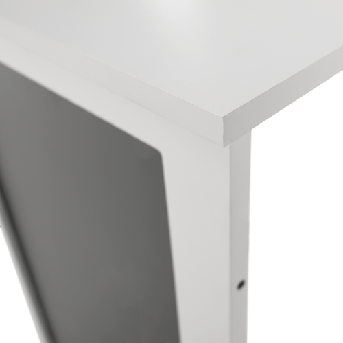 Stenska zložljiva miza, s tablo, bela, ZALMAN