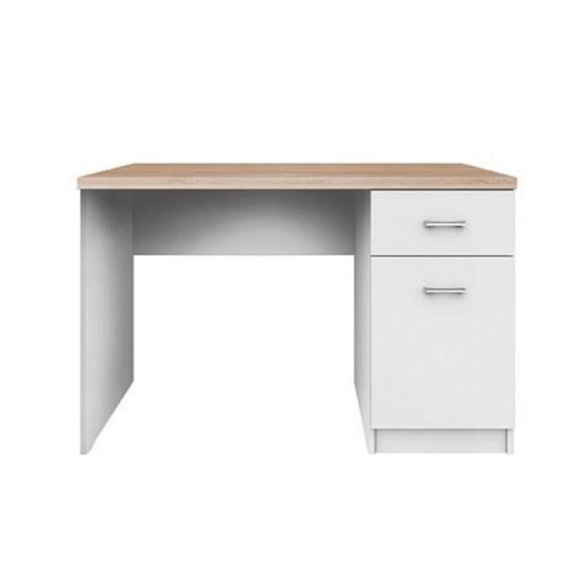 PC-Tisch 1D1S, Weiß/Sonoma-Eiche, TOPTY TYP 09