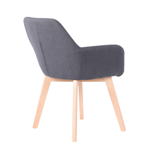 Design-Sessel, Dunkelgrau/Buche, CLORIN NEU