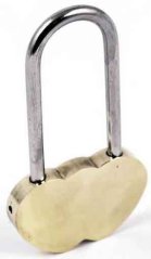 Zámok visiaci v tvare srdiečka na gravírovanie 50 mm bez kľúčika, XL-TOOLS