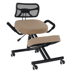 Ergonomischer Kniestuhl, beige/schwarz, RUFUS