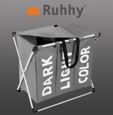 Košara za rublje - 3 pretinca na preklopnom okviru