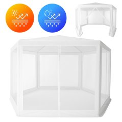 Cort de grădină 2x2 m cu plasă de țânțari alb