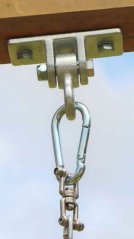 Hák s okom na hojdačku 100x50 mm, výška 100 mm, mosadzné ložisko, XL-TOOLS