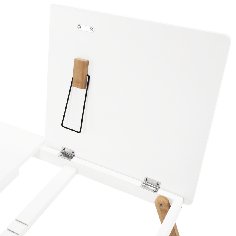 Stolić za prijenosno računalo/držač za tablet, bijela/prirodni bambus, MELTEN