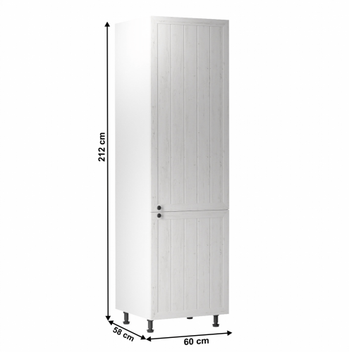 Schrank für Einbaukühlschrank D60ZL, rechts, Weiß/Kiefer Andersen, PROVANCE