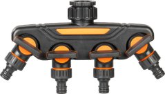 Rozbočovač Strend Pro Garden, spojka, zahradní, 4-way, s ventily
