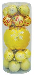 MagicHome božićne kuglice, 20 kom, zlatne s ornamentima, mix, 6-17 cm
