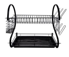 Abtropfgestell 2-stöckig 37x24,5 cm, H:52 cm, schwarz