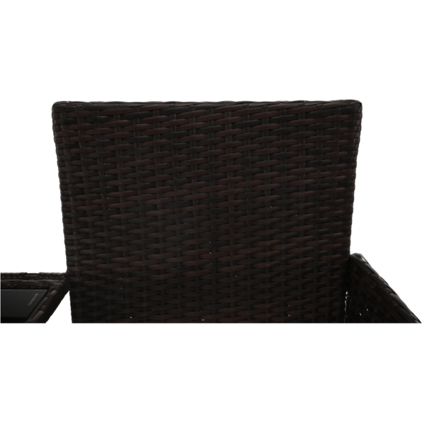 Gartenbank mit Tisch und Kissen, braun/creme, LALIT