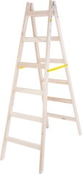 Žebřík Strend Pro, 6 příčkový, dřevěné štafle, 1,90 m, Max. 150 kg