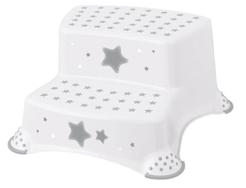 Dvouschodík dětský UH protiskluzový STARS světle šedý KLC