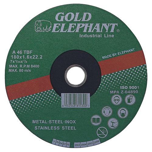 Disc Gold Elephant 41AA 150x1,6x22,2 mm, tăiere pentru metal și oțel inoxidabil A46TBF
