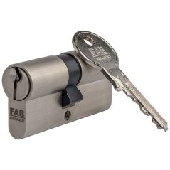 Vložka cylindrická FAB HOME 2.00** /DNs 30+45, 3 kľúče, stavebná, satenový nikel