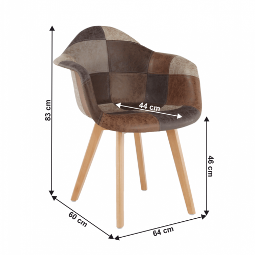Designer-Sessel, Patchwork/Buche, TRYST
