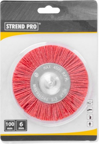 Brush Strend Pro AWB-038, 100 mm, rotund, nailon, cu tijă